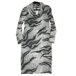 White House Black Market Tiger Print Cozy Work Casual Sweater Dress XXS - NWT